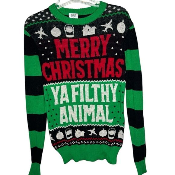 Celebrate Together Home Alone “Filthy Animal” Ugly Christmas Sweater. Size Small - Picture 2 of 8